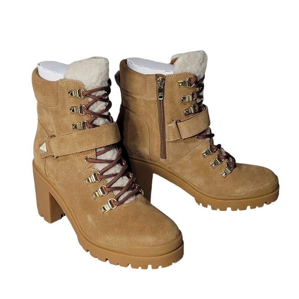 Marc Fisher Nature Lug Sole Heeled Hiker Booties Womens 9.5  New In Box